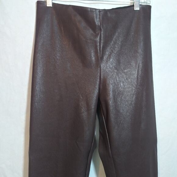 Tractr Maroon Brown Faux Leather Leggings Fall Classic Size 8/29 - Picture 2 of 8